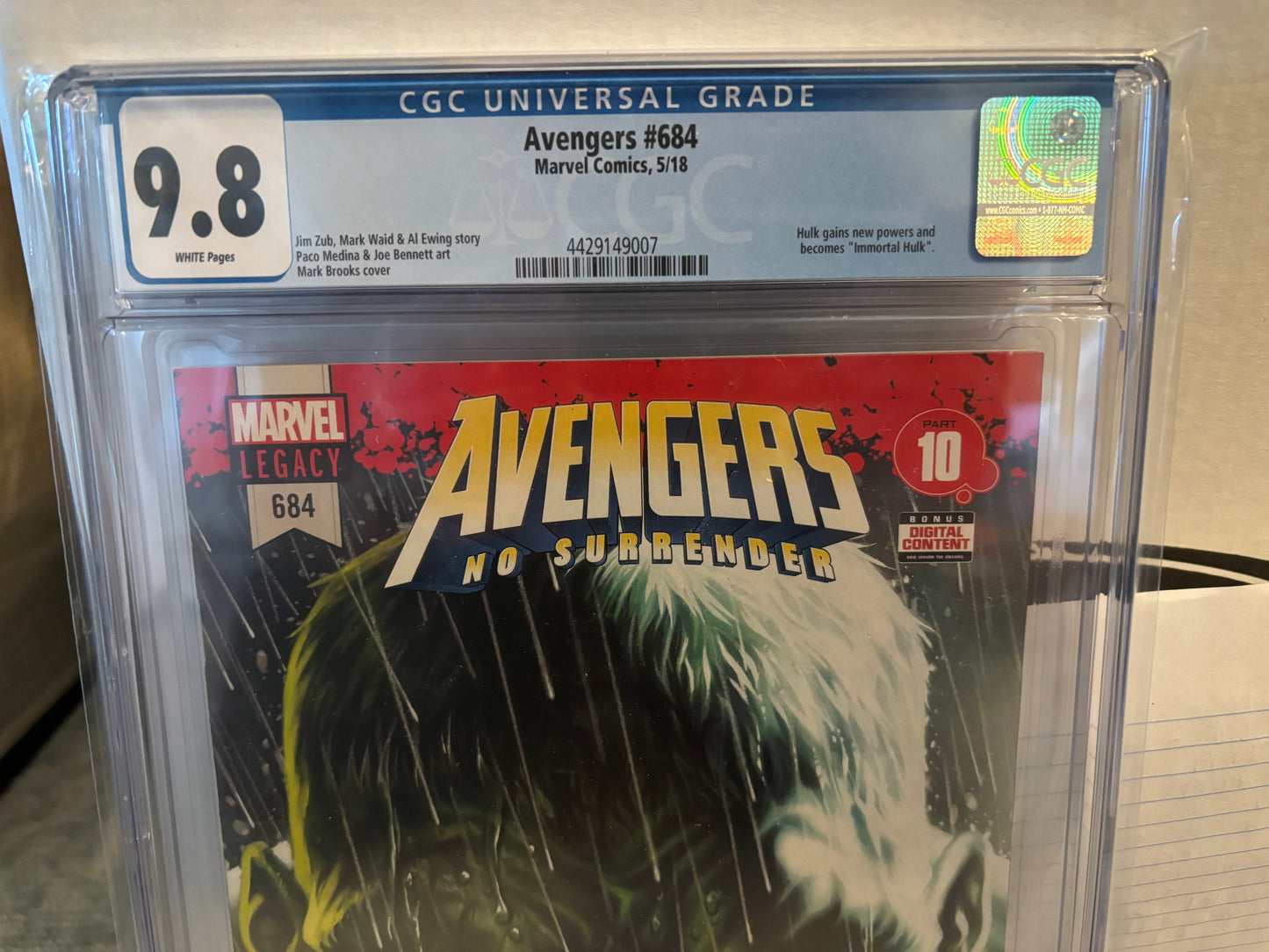 Avengers #684 CGC 9.8 - (Hulk becomes Immortal Hulk) - Label