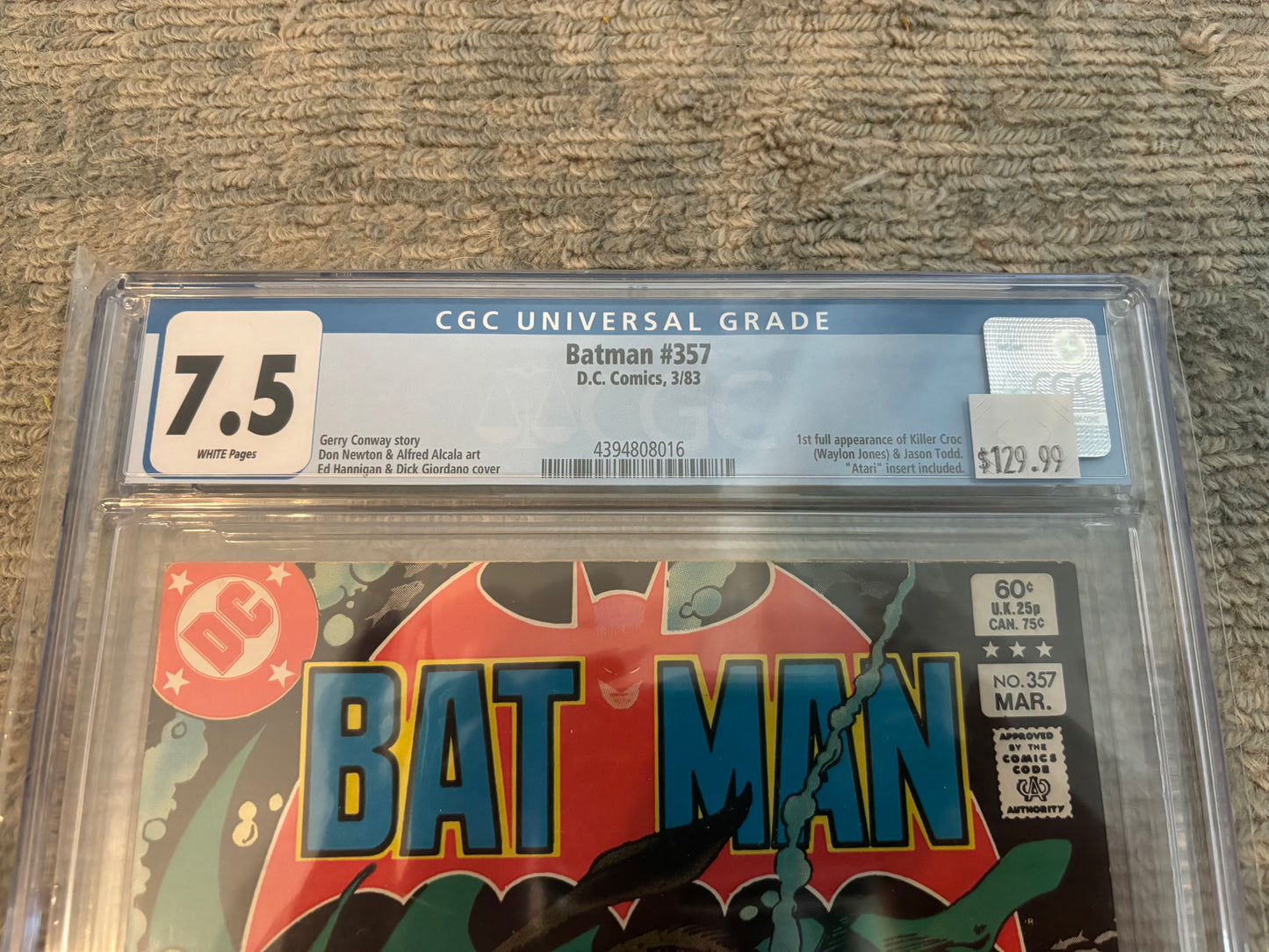 Batman #357 CGC 7.5 1st Appearance of Killer Croc (Waylon Jones) & Jason Todd- Label