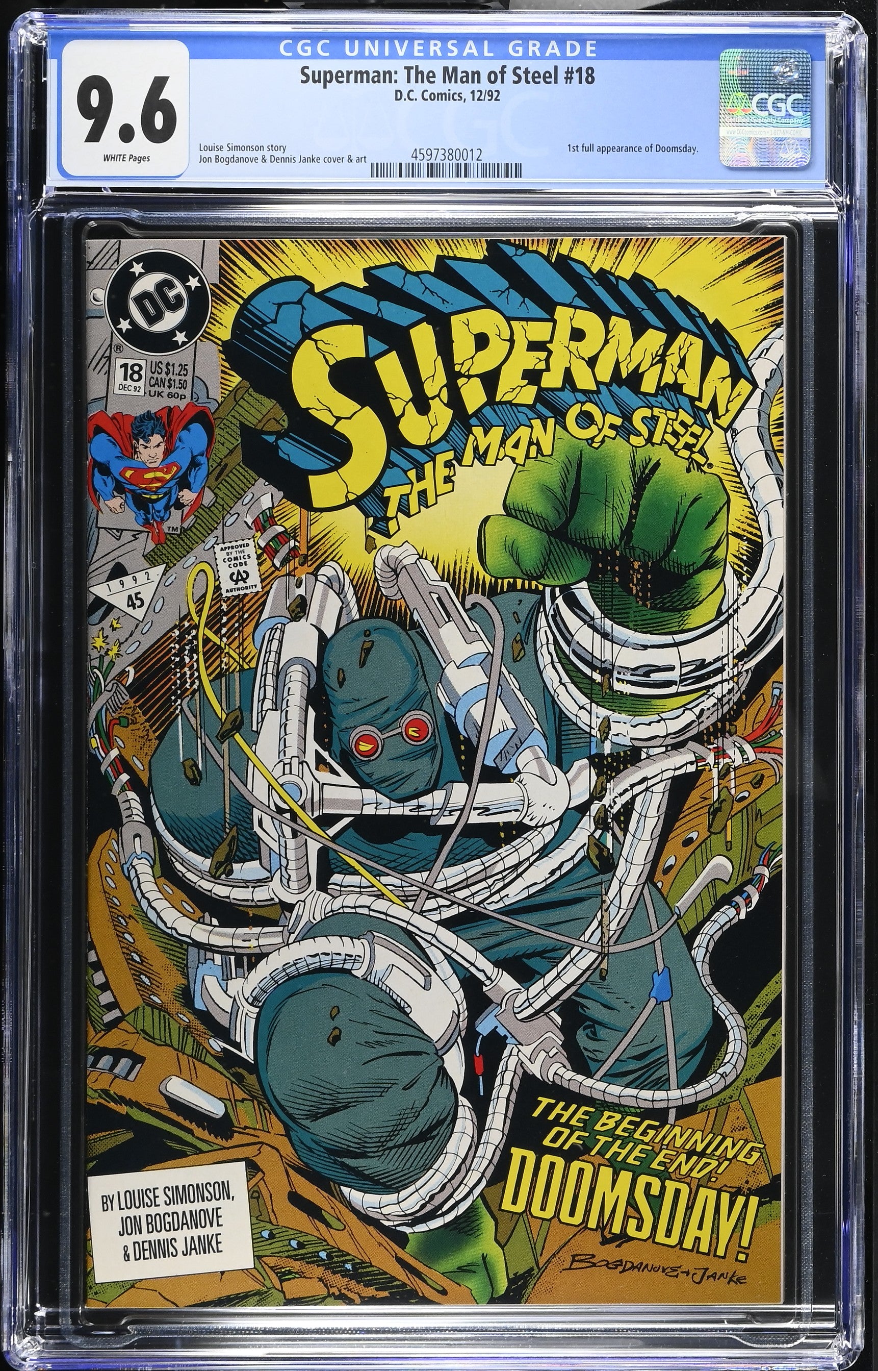Superman: The Man of Steel #18 CGC 9.6 First Appearance of