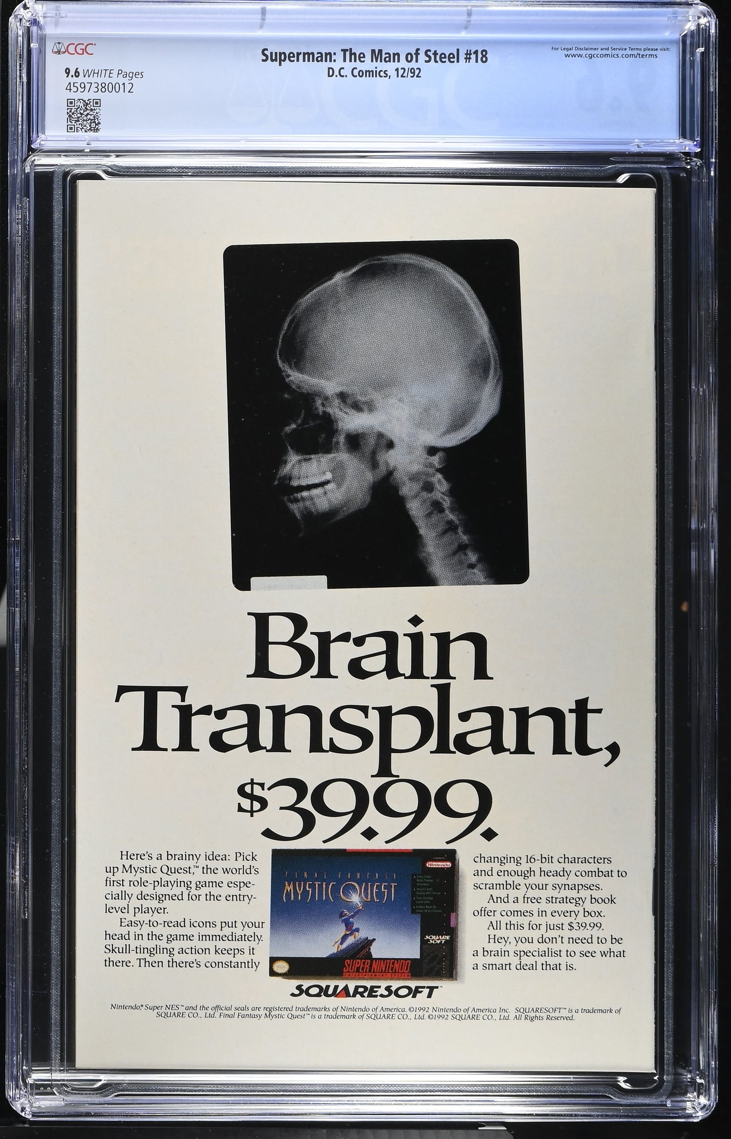 Superman: The Man of Steel #18 CGC 9.6 First Appearance of Doomsday