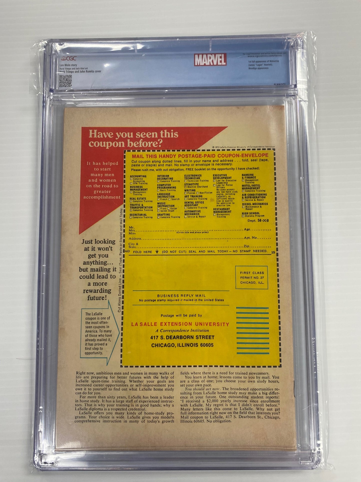 Incredible Hulk #181 CGC 6.0 1st Appearance of Wolverine