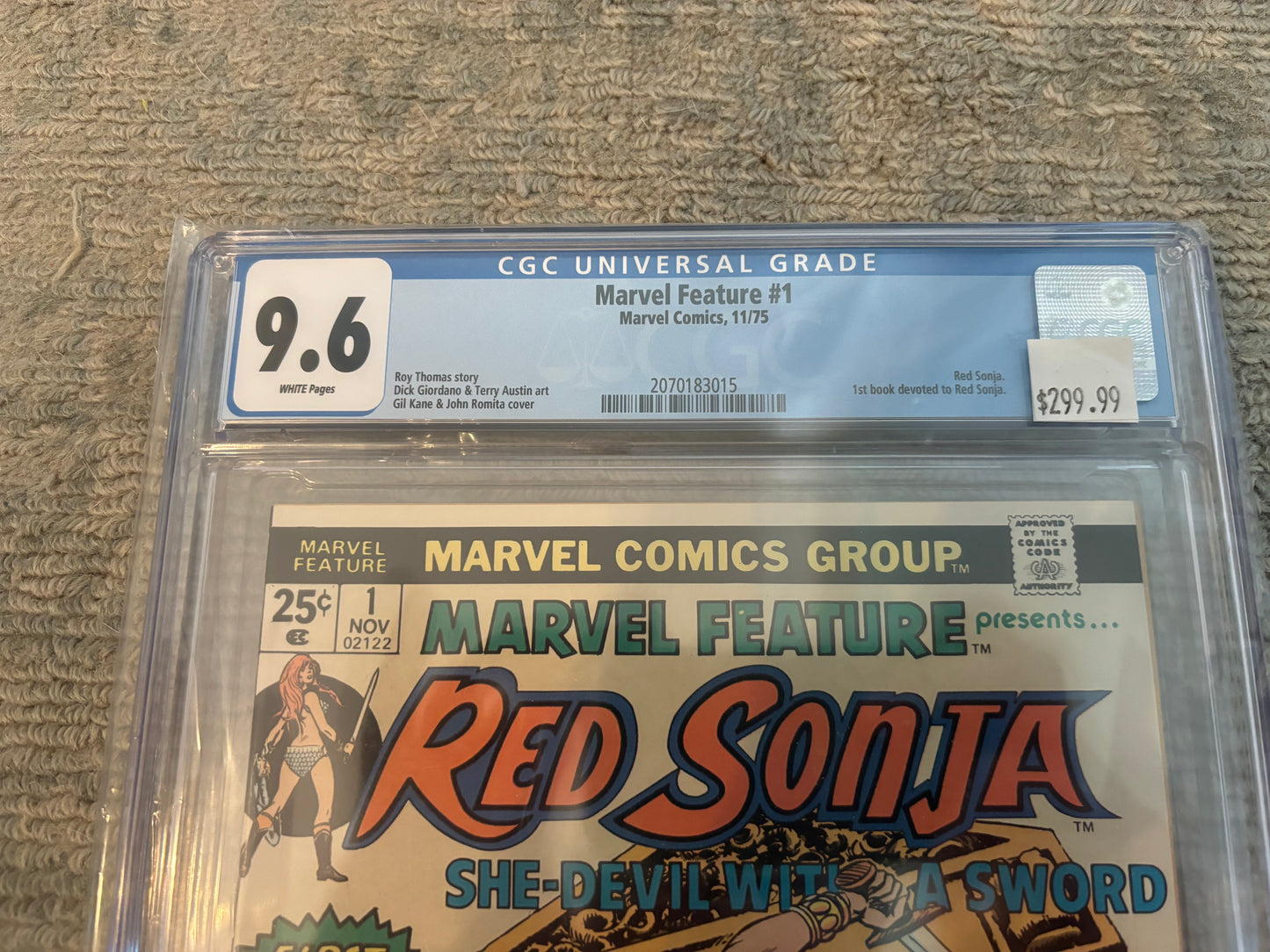 Marvel Feature #1 CGC 9.6: 1st Book Devoted to Red Sonja - Label