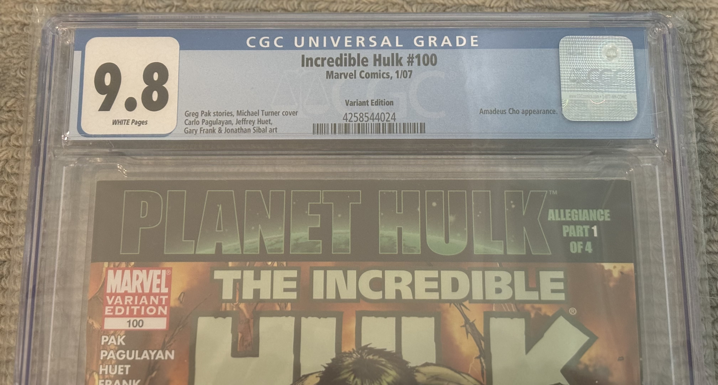 The Incredible Hulk #100 CGC 9.8 Variant Edition - Label