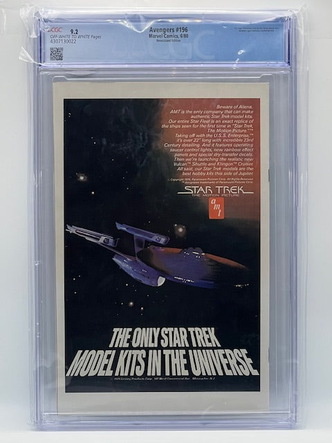 Avengers #196, CGC 9.2, First Full appearance Taskmaster
