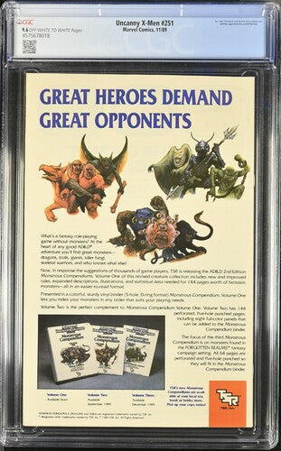 Uncanny X-Men #251 CGC 9.6