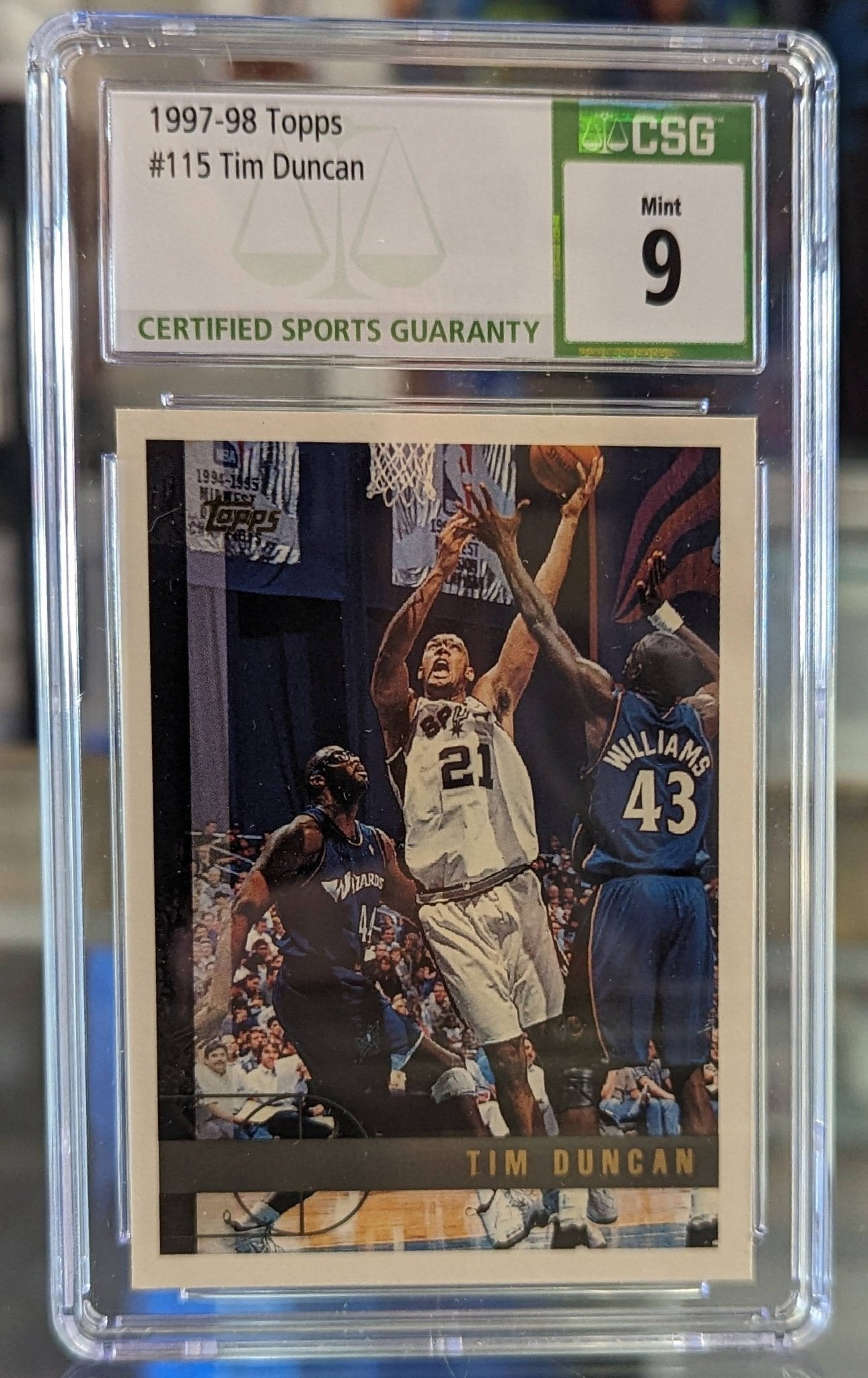 Retailer Tim Duncan Materialistic insert card CSG