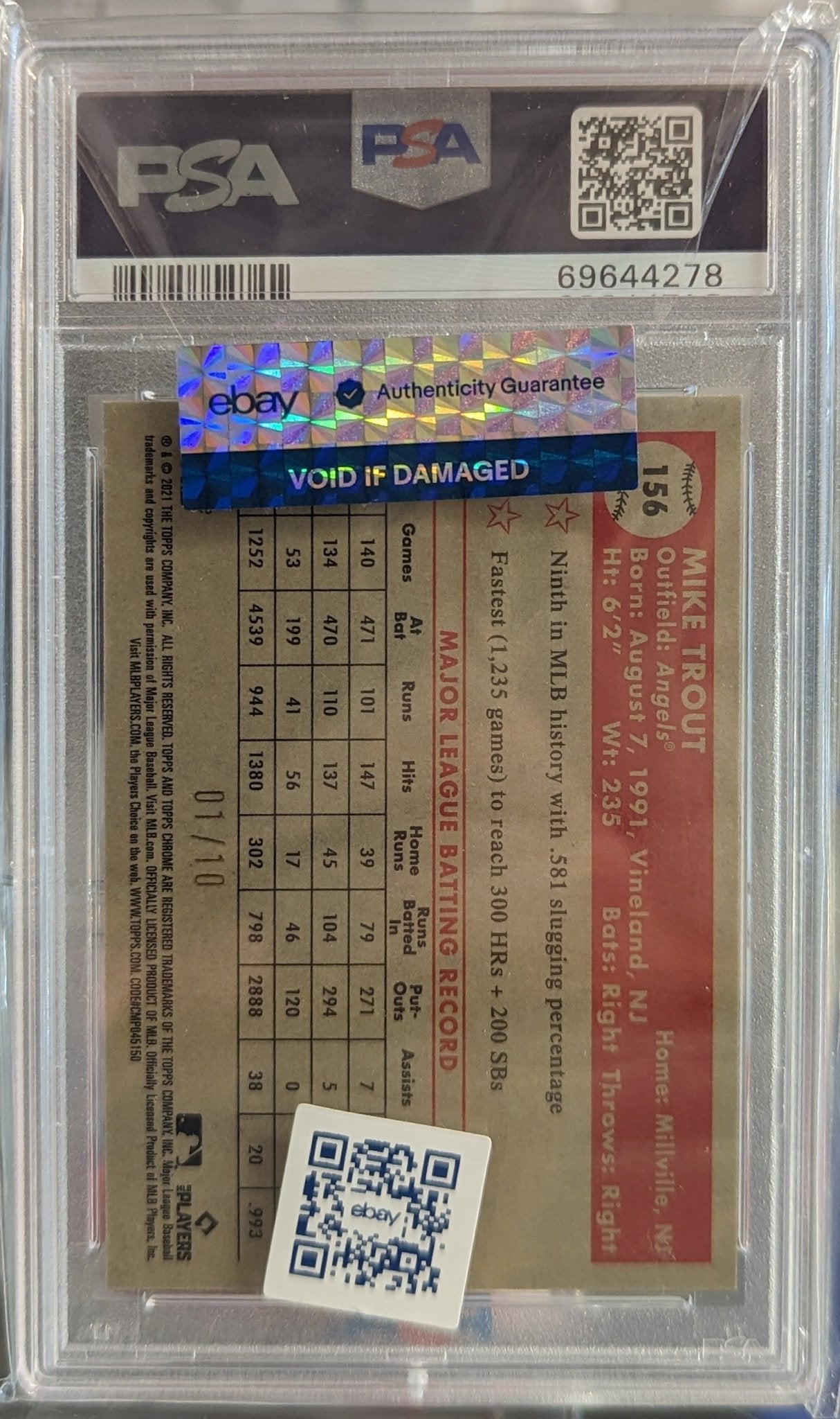 2021 Topps Chrome Platinum Anniversary Mike Trout 70th Black/Gold Refractor - Covert Comics and Collectibles