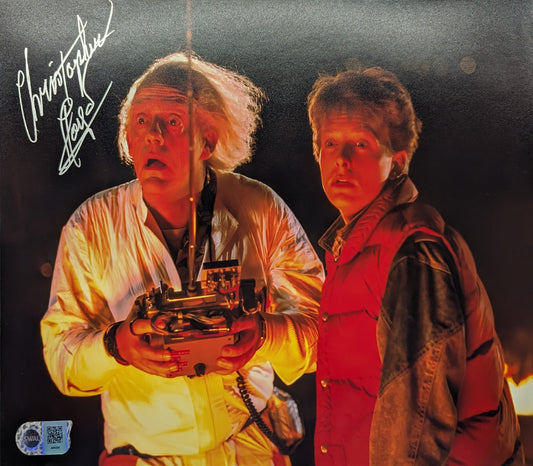 Christopher Lloyd (Dr. Emmett Brown) Signed 11x14 - Covert Comics and Collectibles