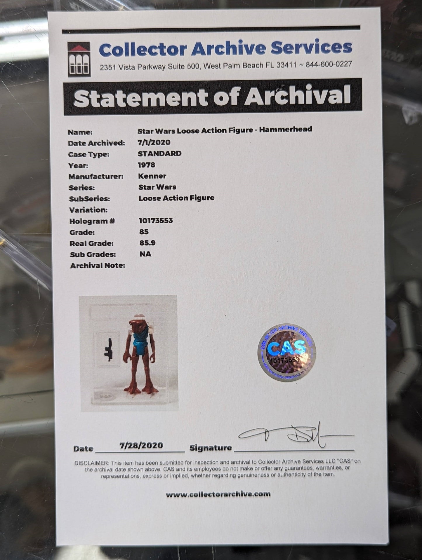 Hammerhead 1978 Kenner CAS Graded 85.9 - Covert Comics and Collectibles