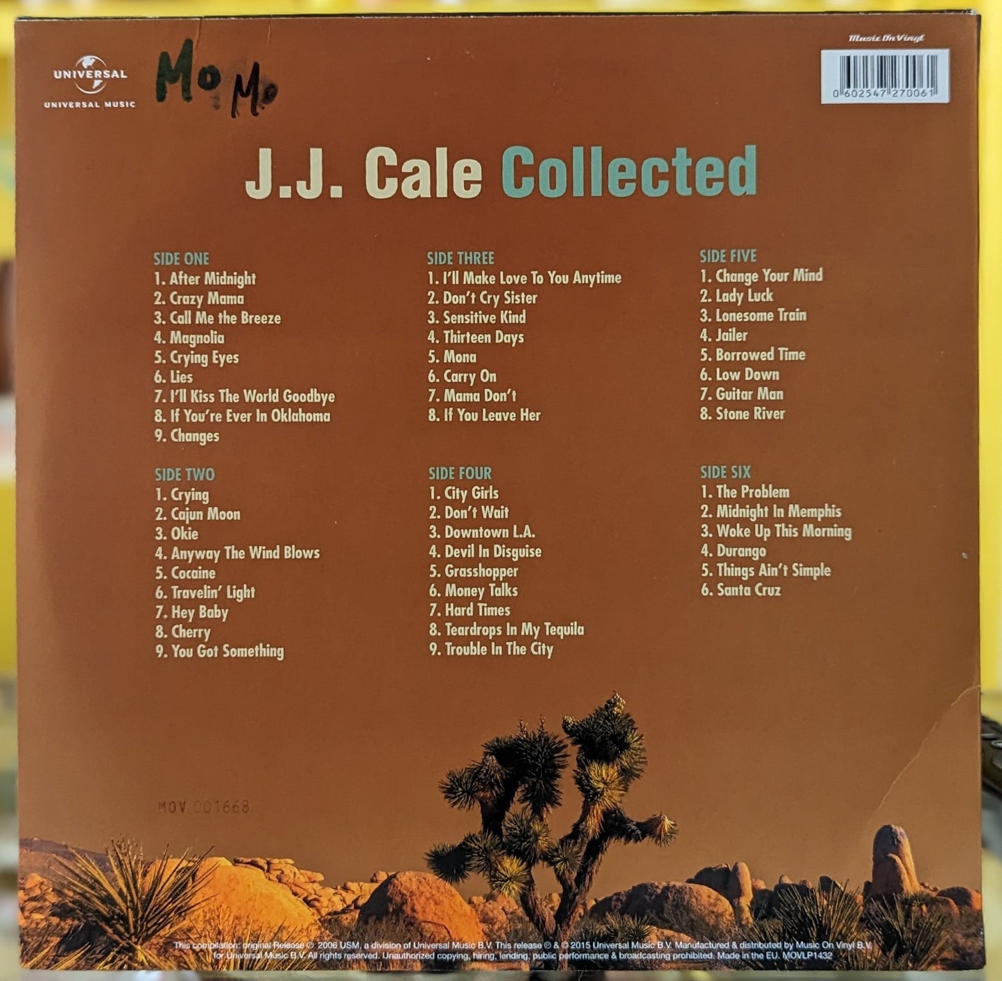 J.J. Cale "Collected" Vinyl Record - Covert Comics and Collectibles
