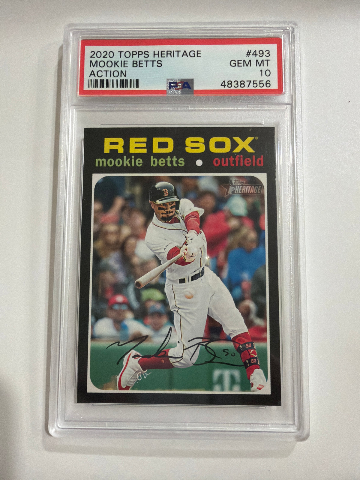 2020 Topps Heritage Mookie Bets Action PSA 10