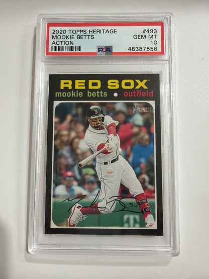 2020 Topps Heritage Mookie Bets Action PSA 10
