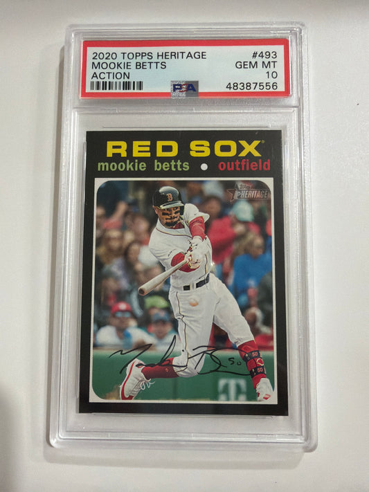 2020 Topps Heritage Mookie Bets Action PSA 10