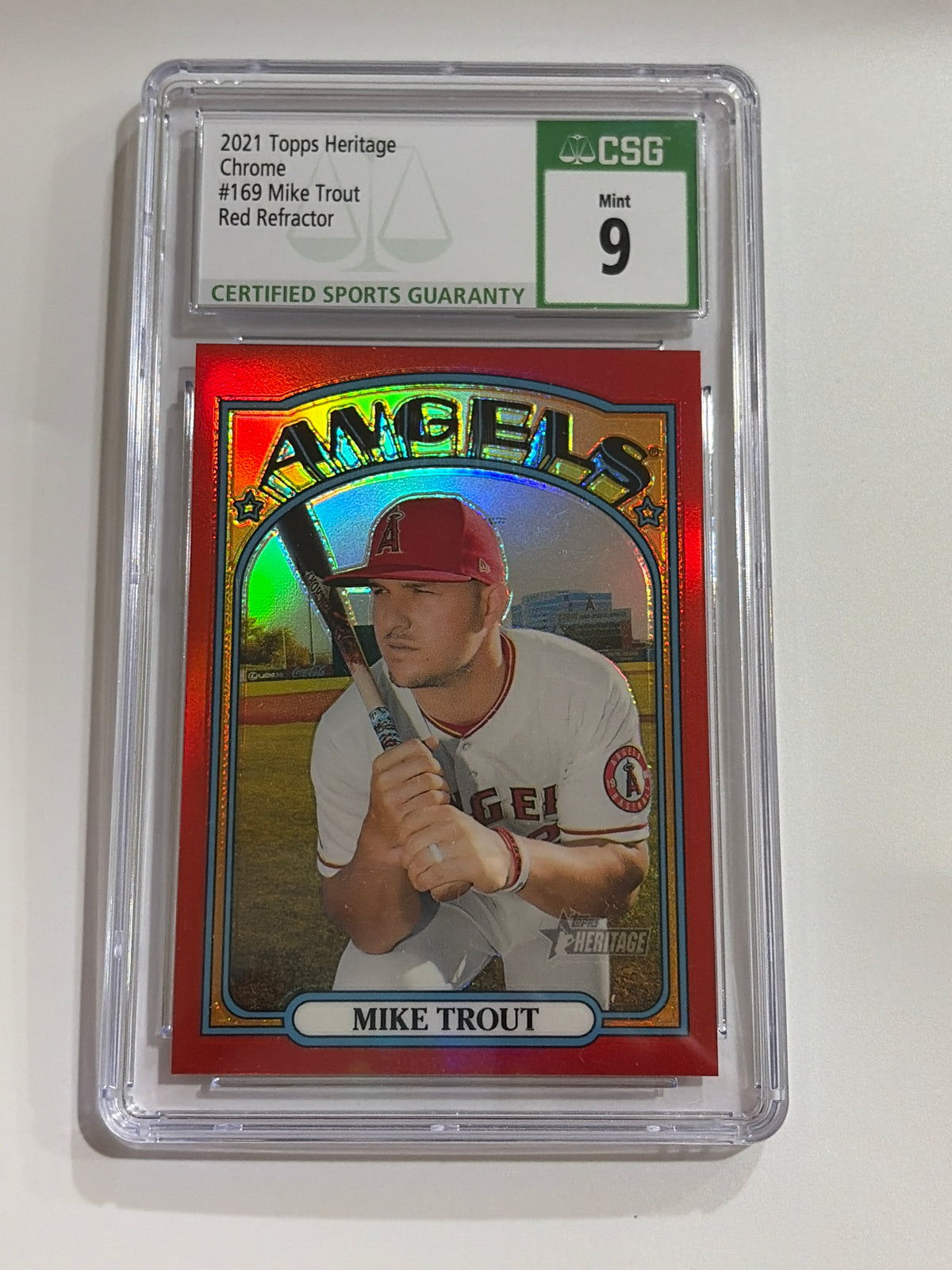 2021 Topps Heritage Chrome Mike Trout CSG 9
