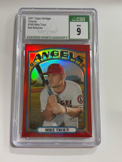 2021 Topps Heritage Chrome Mike Trout CSG 9