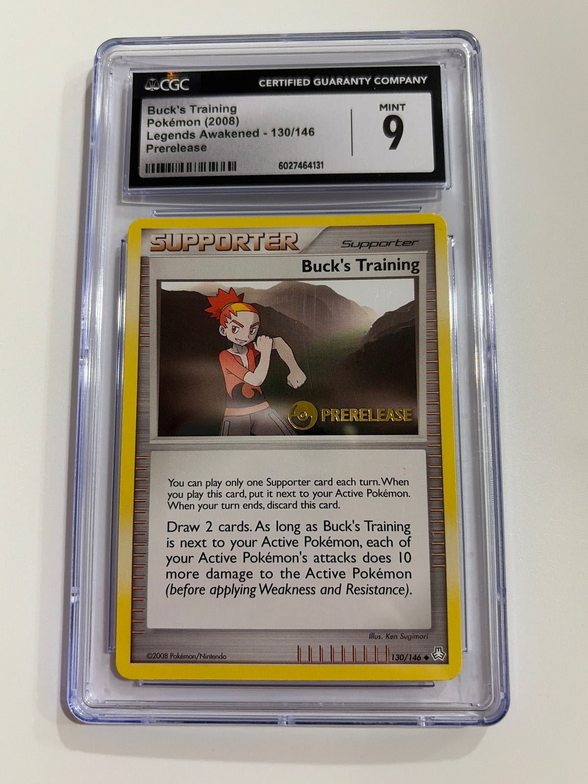 2008 Pokemon Buck's Training Legends Awakened 130/146 Prerelease CGC 9