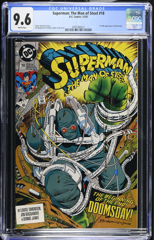 Superman: The Man of Steel #18 CGC 9.6 First Appearance of Doomsday