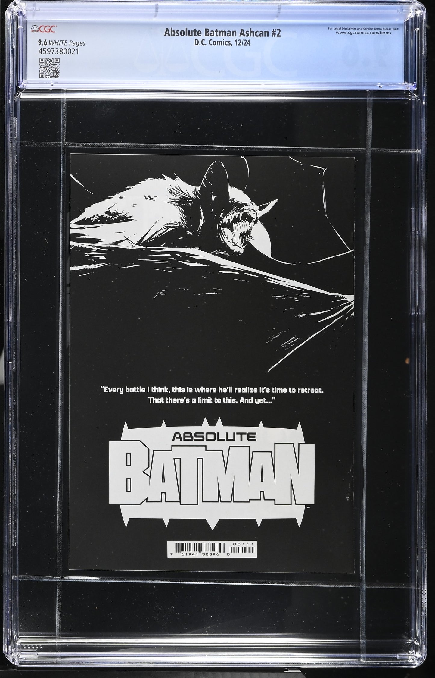 Absolute Batman Ashcan #2 CGC 9.6 NYCC Exclusive
