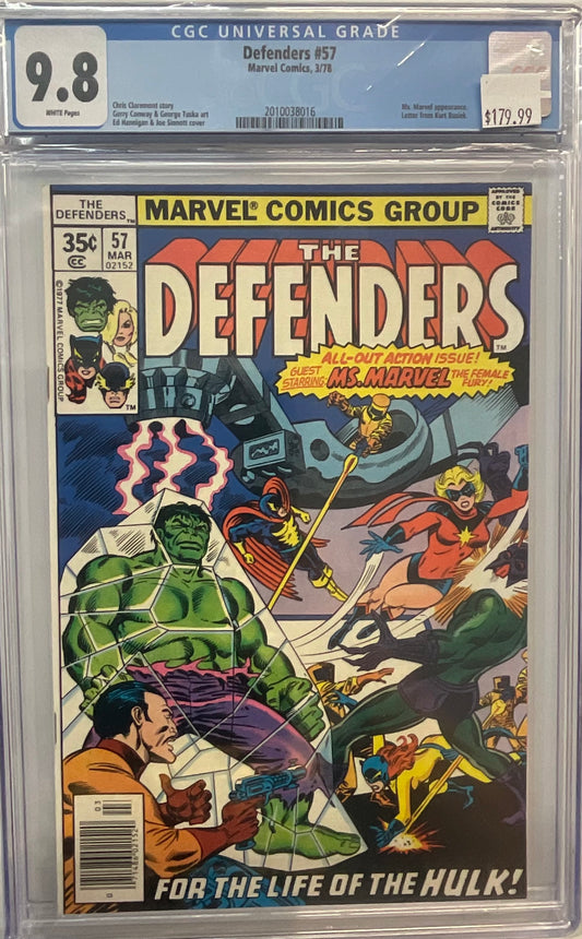 Defenders #57, CGC 9.8, Ms. Marvel Appearance