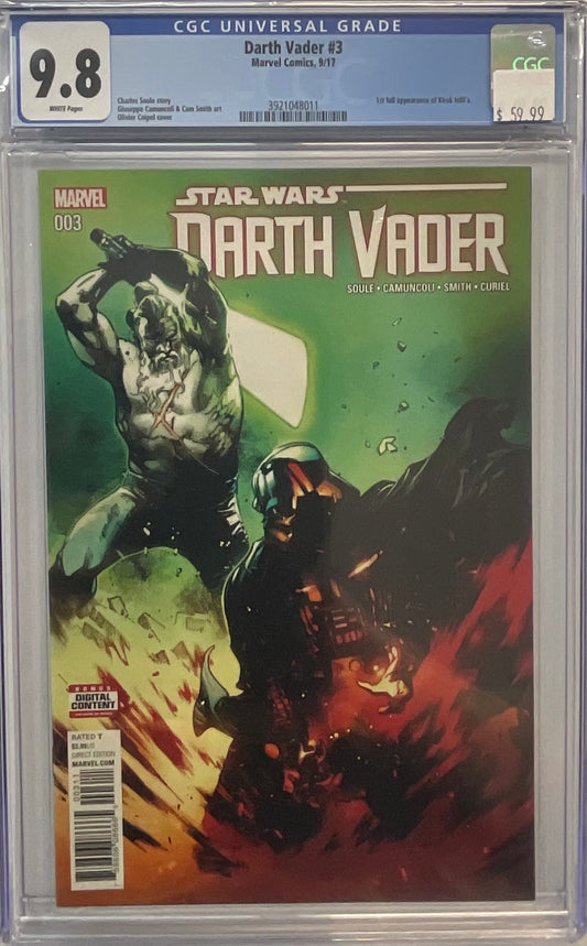 Darth Vader #3, CGC 9.8, 1st Full App of Kirak Infil’a