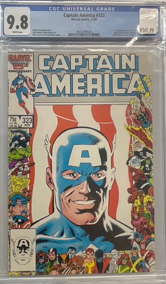 Captain America #323, CGC 9.8, 1st App New Super-Patriot & Battlestar