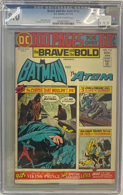 Brave and The Bold #115, CGC 8.0, 100 pg Issue