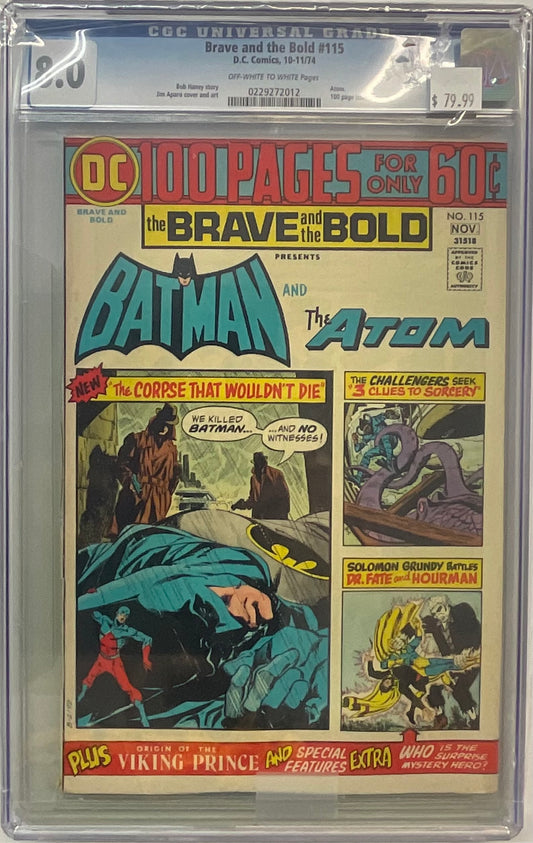Brave and The Bold #115, CGC 8.0, 100 pg Issue
