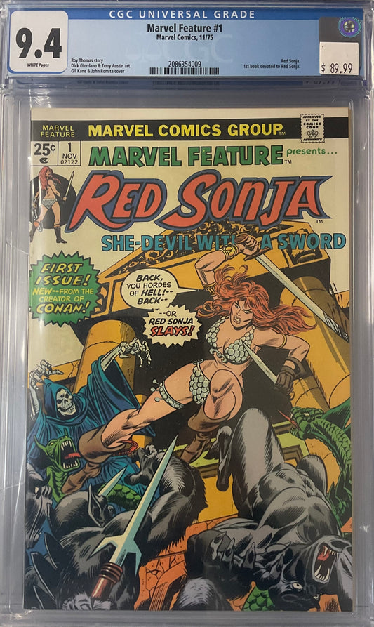 Marvel Feature #1, 9.4. 1st Book devoted to Red Sonja