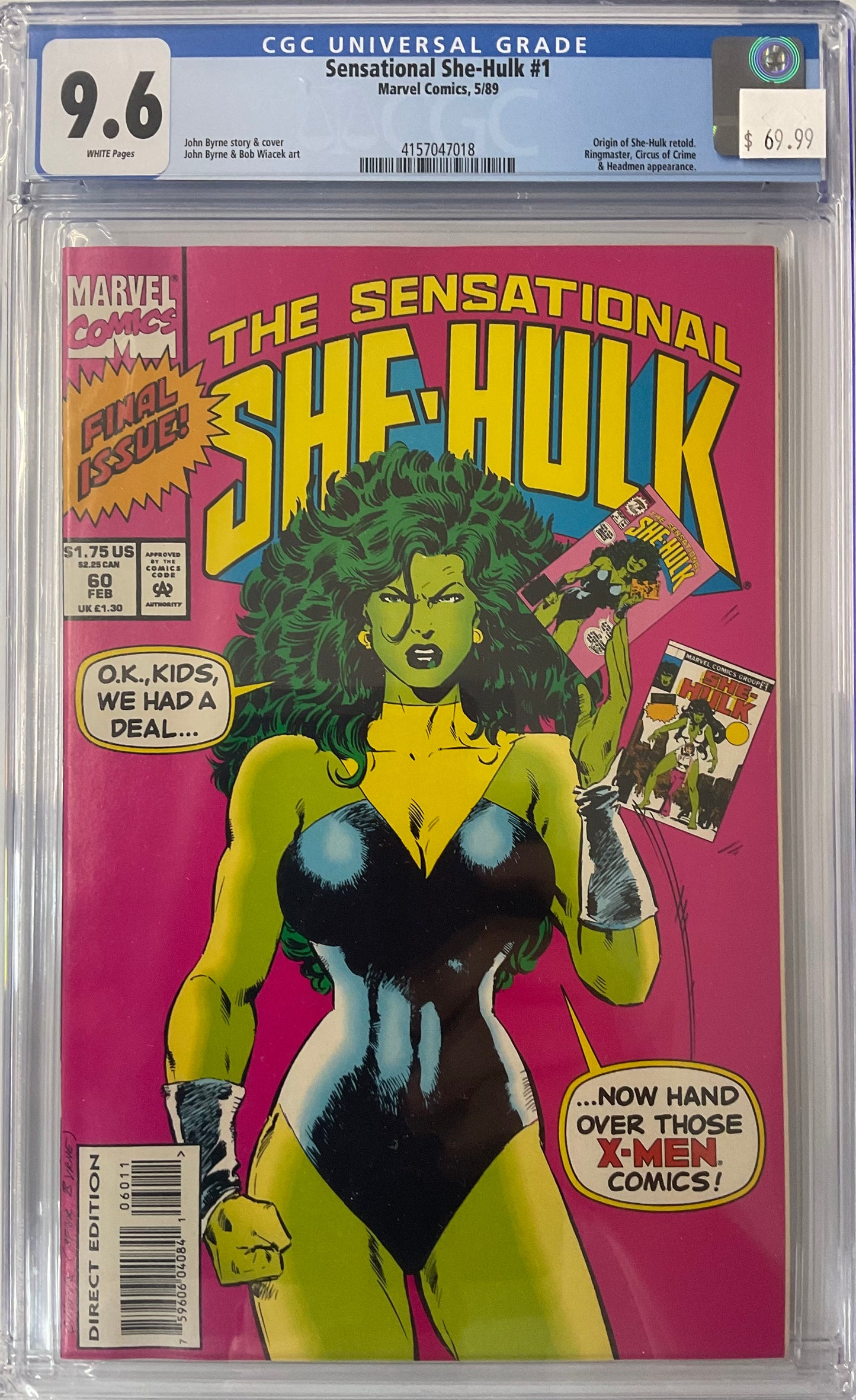 Sensational She-Hulk #1, 9.6, Origin of She-Hulk Retold