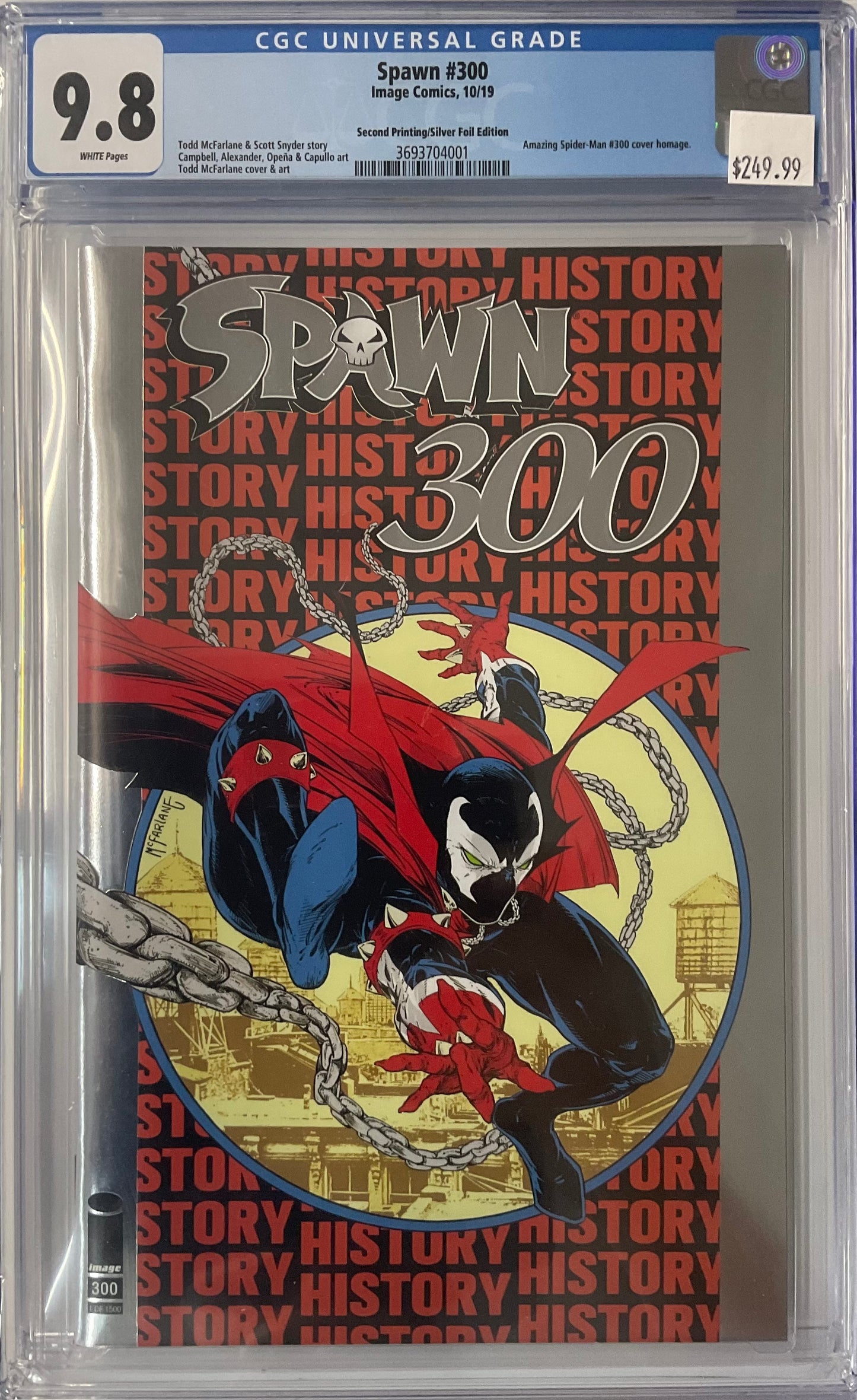 Spawn #300, 9.8, Amazing Spider-Man #300 homage