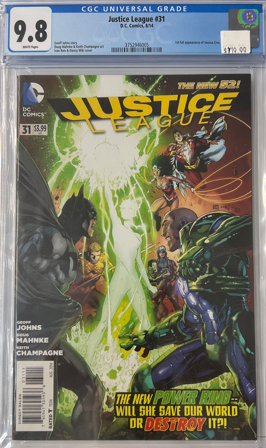 Justice League #31, CGC 9.8, 1st Full Jessica Cruz Appearance