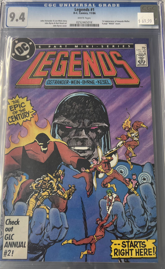 Legends #1, CGC 9.4, 1st appearance of Amanda Waller