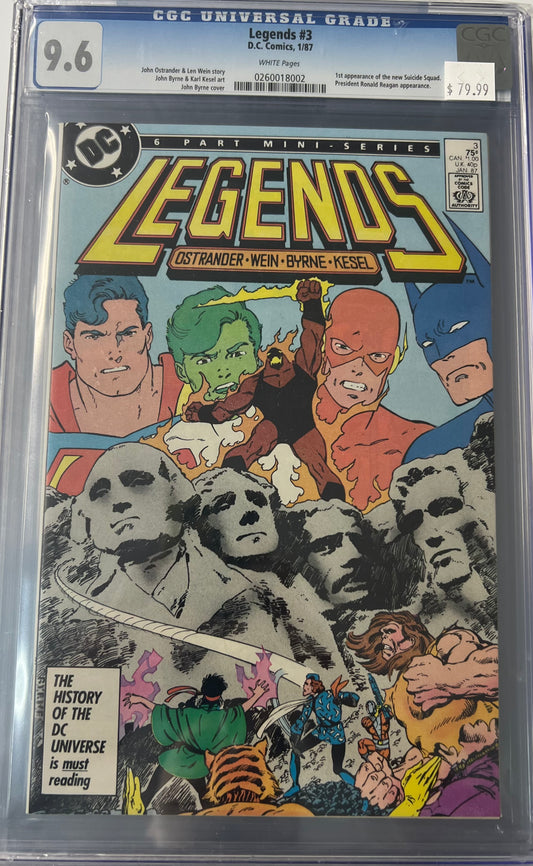 Legends #3, CGC 9.6 1st App of New Suicide Squad