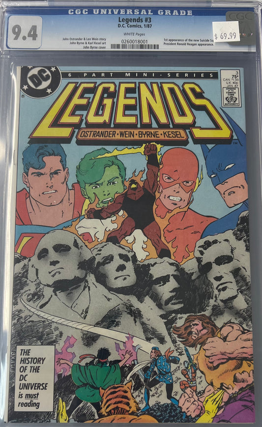 Legends #3, CGC 9.4 1st App of New Suicide Squad