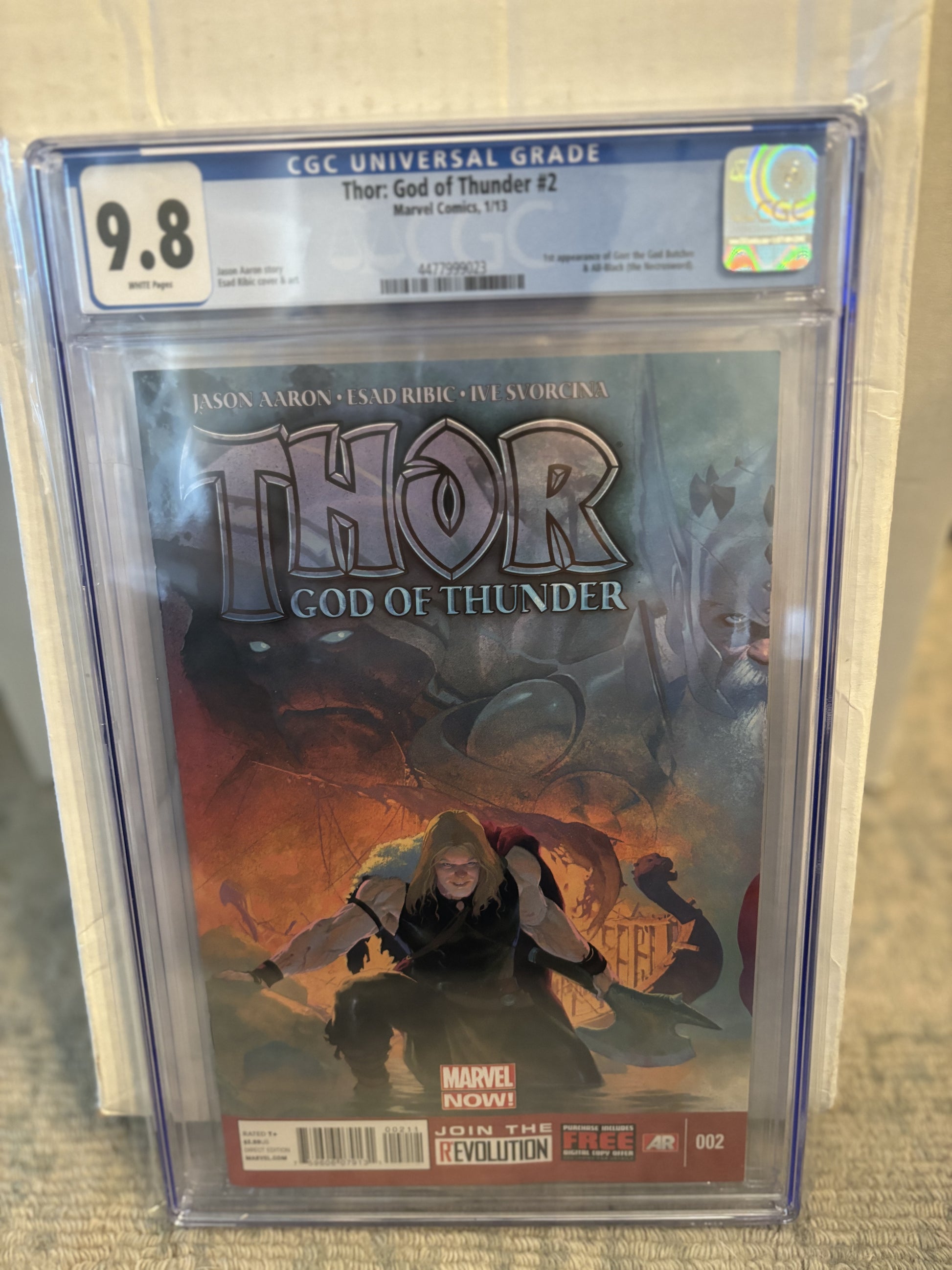 IMG_7286Thor: God of Thunder #2 CGC 9.8 - 1st Appearance of Gorr the God Butcher & the Necrosword - Front