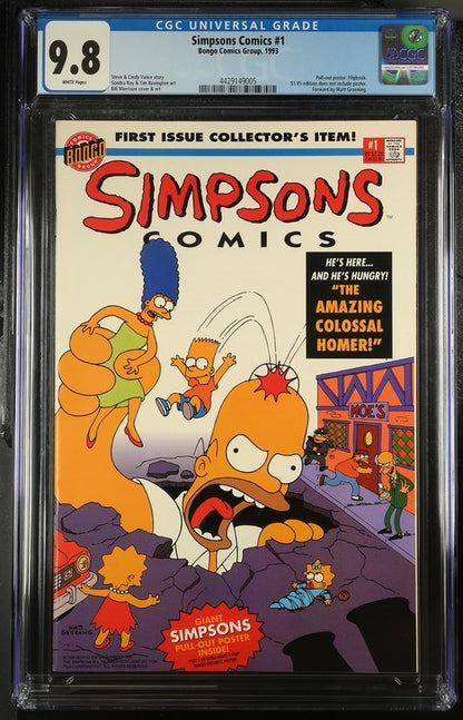 Simpsons Comics #1, 9.8, Pull-out Poster. Flipbook.