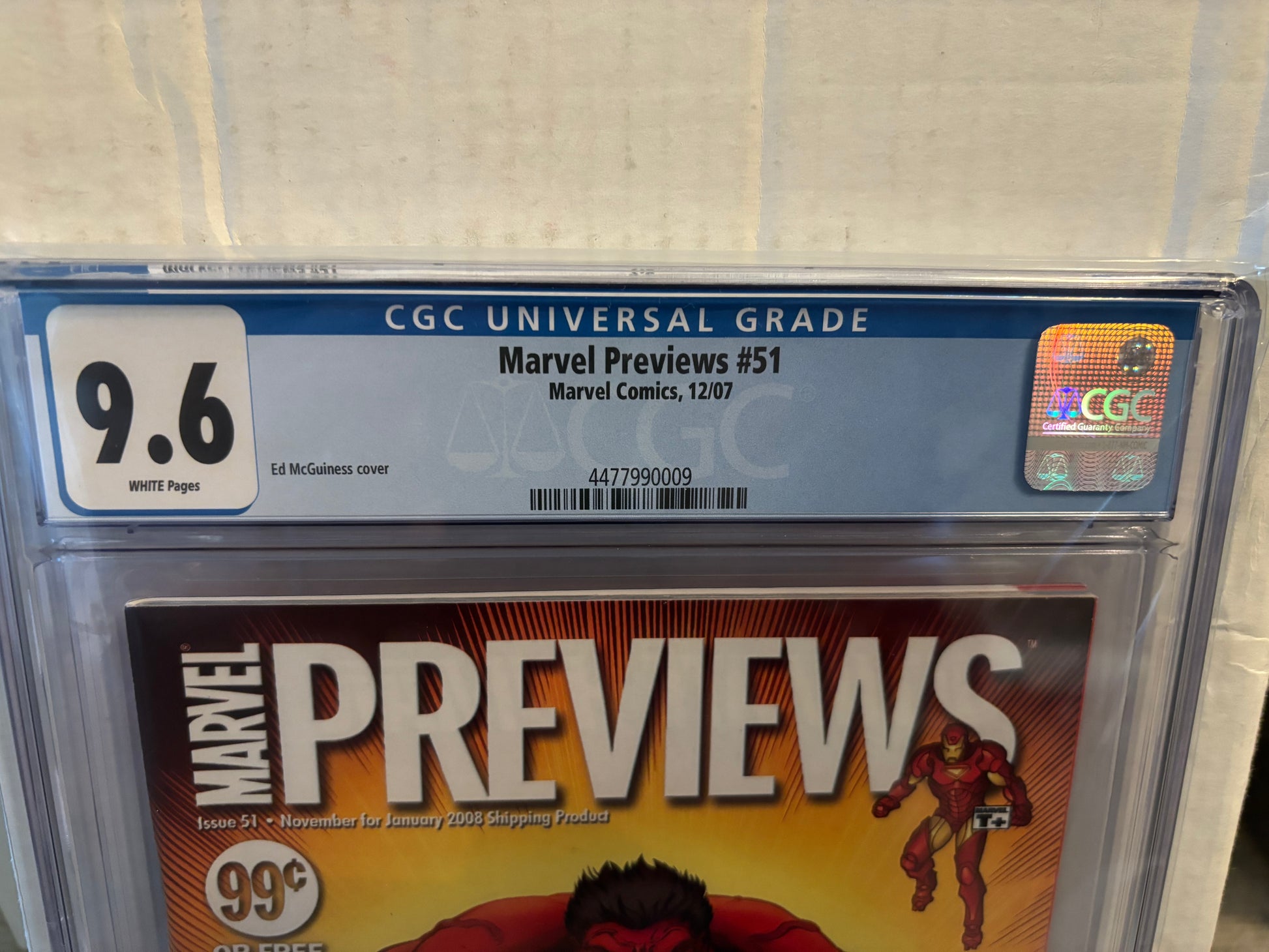 Marvel Previews #51 CGC 9.6 - Ed McGuiness Cover - Label