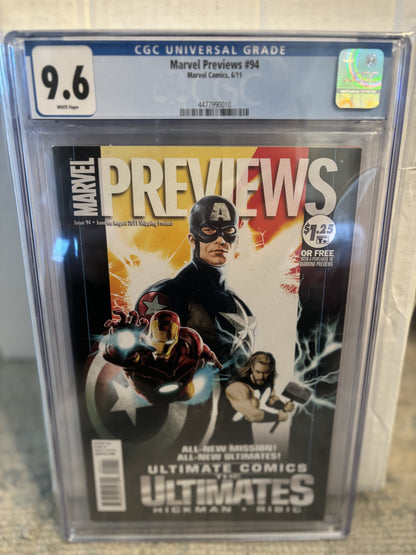 Marvel Previews #94 CGC 9.6 - Front