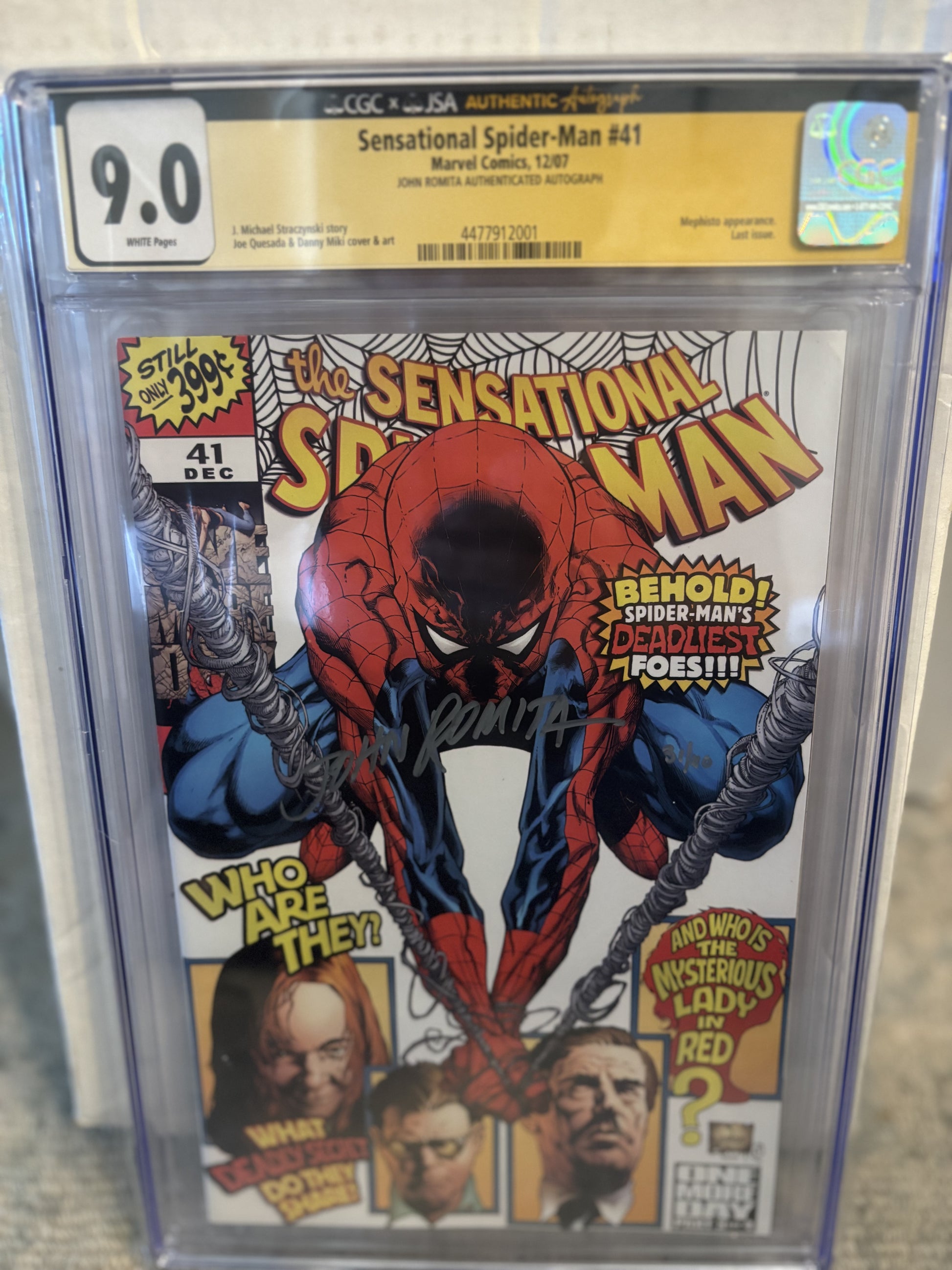 Sensational Spider-Man #41 CGC Signature Series 9.0 Signed by John Romita - Front