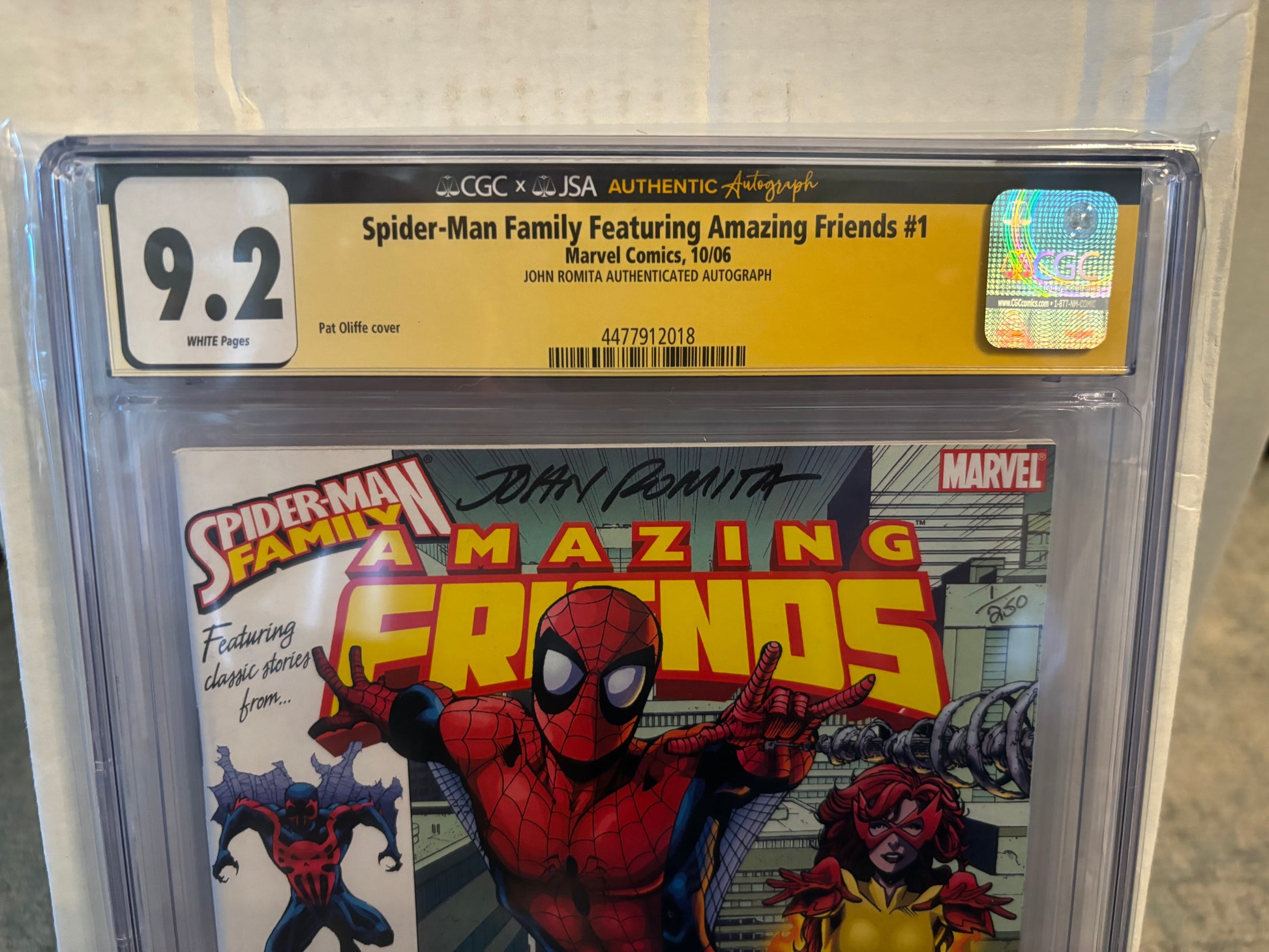 Spider-Man Family Featuring Amazing Friends #1 CGC 9.2 Signed by John Romita - Label
