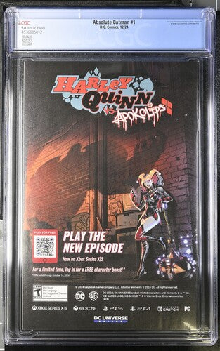 Absolute Batman #1, CGC 9.6