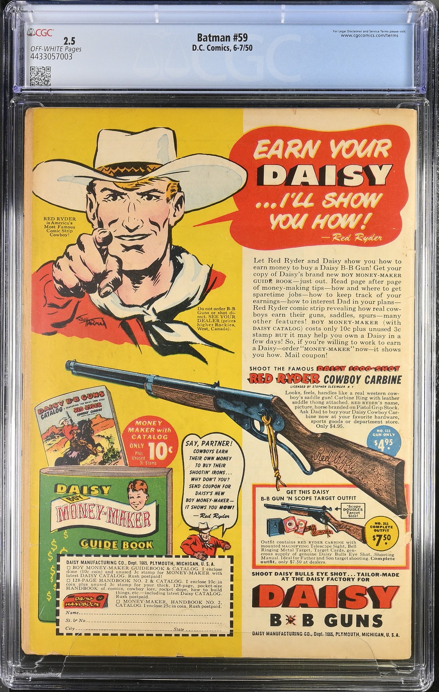 Batman #59 CGC 2.5 1st Appearance of Deadshot