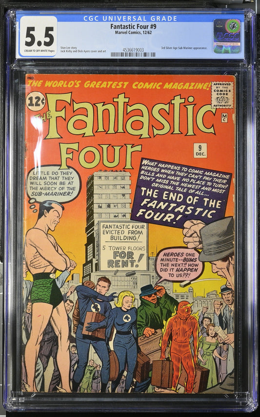 Fantastic Four #9 CGC Universal Grade 5.5 - Covert Comics and Collectibles