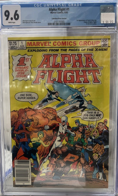 Alpha Flight #1, 9.6, 1st appearances Puck and Marrina, Origin of Alpha Flight