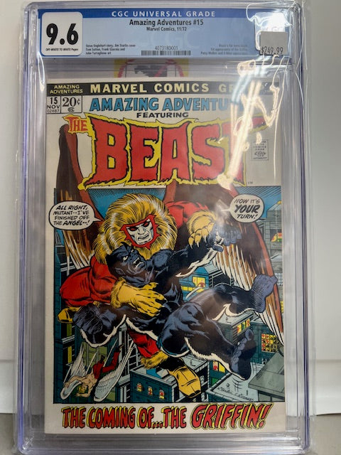 Amazing Adventures #15, CGC 9.6, (Beast's Fur Turns Black. 1st Appearance of the Griffin)