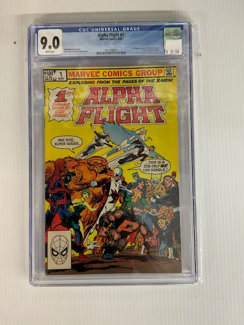Alpha flight #1 (9.0) (1st appearance of Puck & Marrina. Origin of Alpha Flight.)