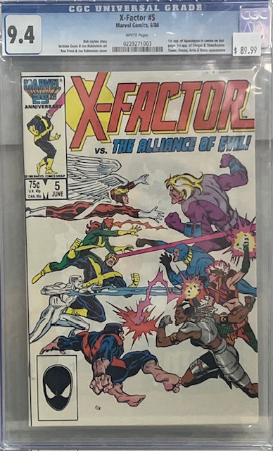 X-Factor #5 CGC 9.4 1st Apocalypse Cameo