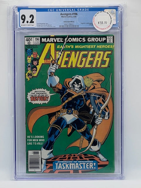 Avengers #196, CGC 9.2, First Full appearance Taskmaster