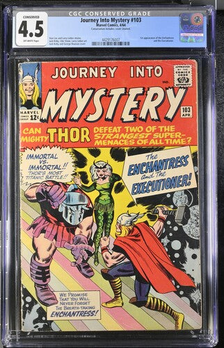 Journey Into Mystery #103, CGC 4.5, 1st Executioner & Enchantress App
