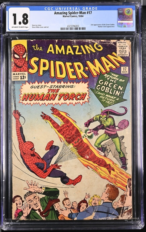Amazing Spider-Man #17, 1.8, 2nd Appearance of Green Goblin, Human Torch Appearance